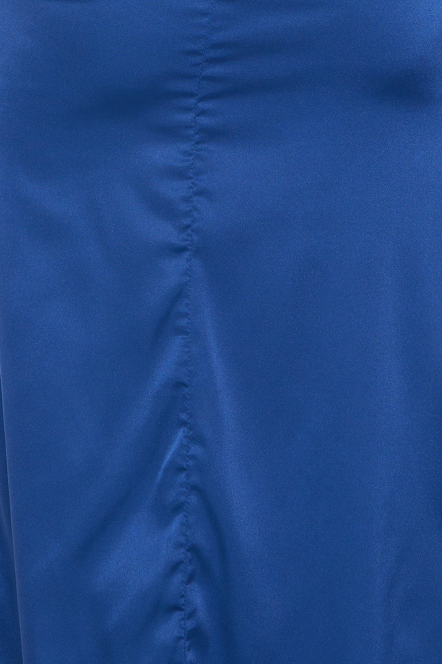 Shoulder Satin Maxi Dress Navy