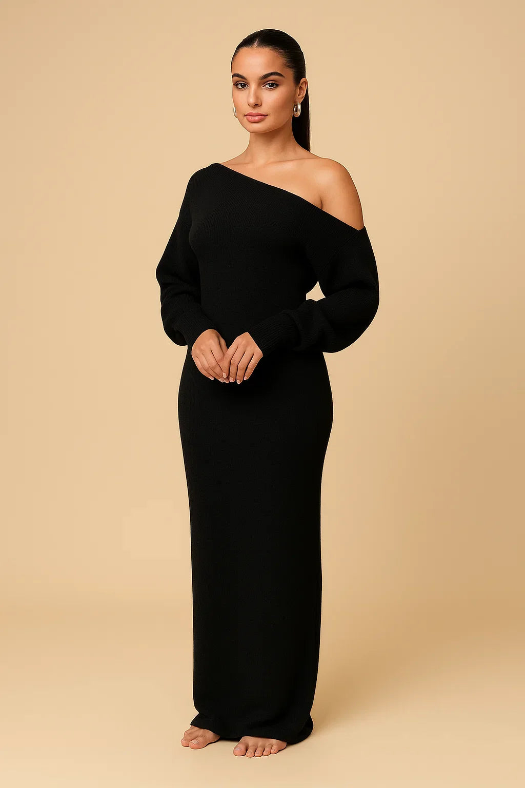 ZAFIRA | Off Shoulder Sweater Maxi Dress