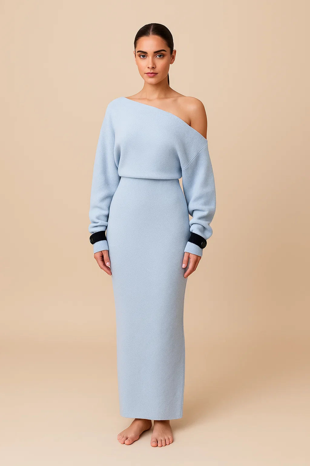 ZAFIRA | Off Shoulder Sweater Maxi Dress