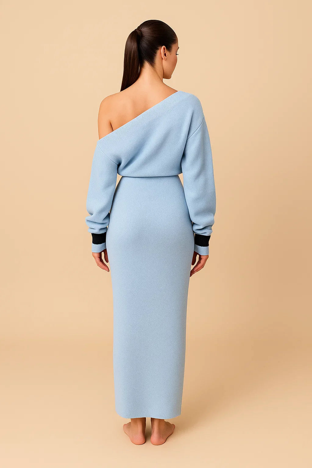 ZAFIRA | Off Shoulder Sweater Maxi Dress