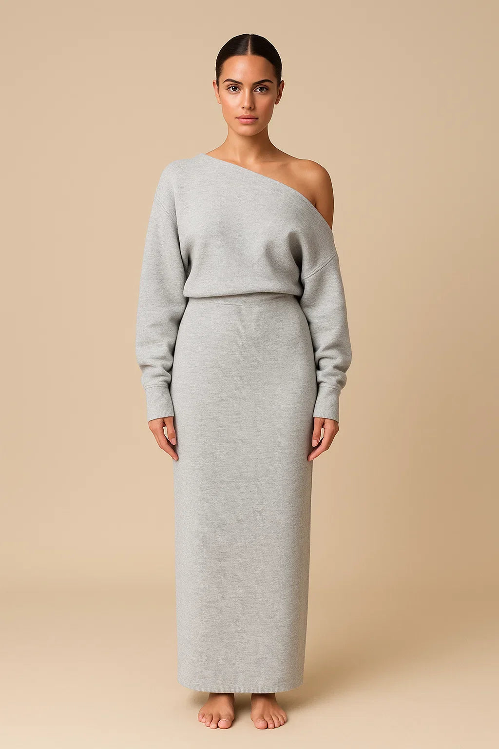 ZAFIRA | Off Shoulder Sweater Maxi Dress