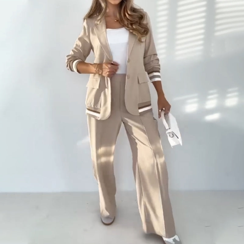Women's Casual Beige 2-Piece Set