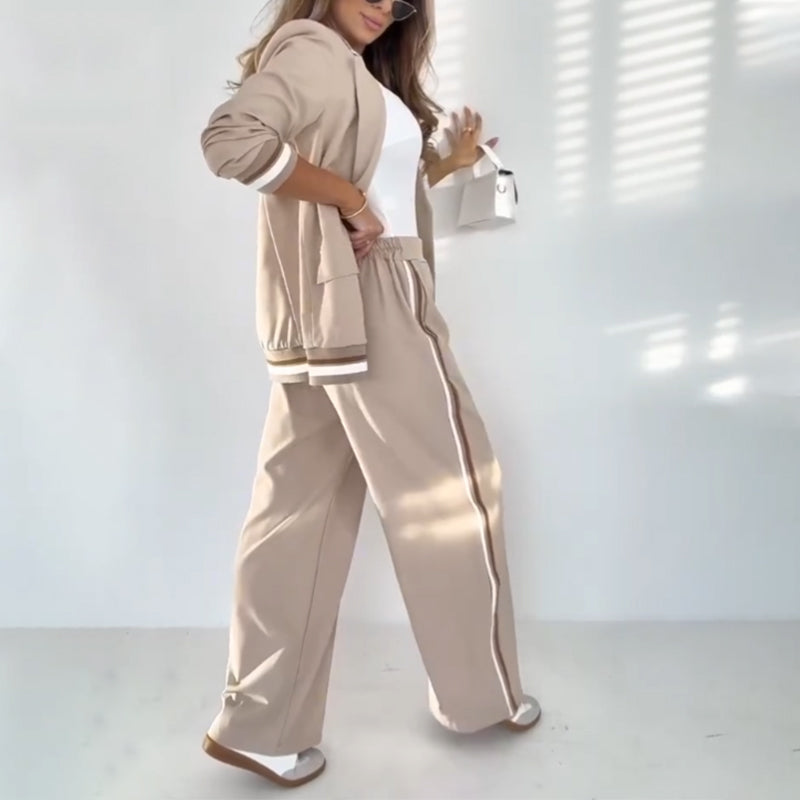 Women's Casual Beige 2-Piece Set