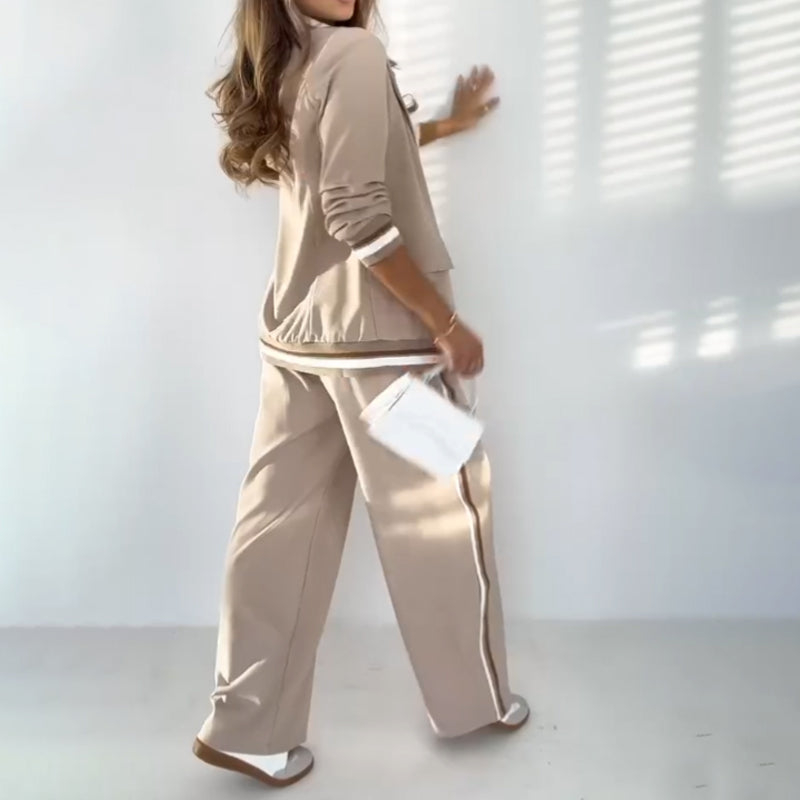 Women's Casual Beige 2-Piece Set